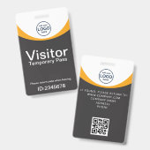 Badge Code QR de la carte d'identité de visiteur d'entre (Avant & arrière)