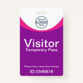 Badge Code QR de la carte d'identité de visiteur d'entre (Devant)