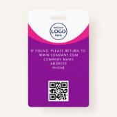 Badge Code QR de la carte d'identité de visiteur d'entre (Dos)