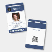 Badge Code QR de la carte d'identité photo de l'employé  (Avant & arrière)