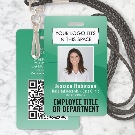 Badge Code QR de la carte d'identité photo de l'employé 