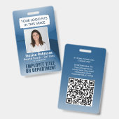 Badge Code QR de la carte d'identité photo de l'employé  (Avant & arrière)
