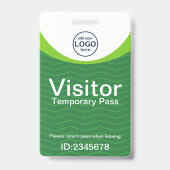 Badge Code QR de la carte verte de visiteur d'entreprise (Avant)