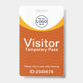 Badge Code QR de la carte visiteur d'entreprise Orange J (Avant)