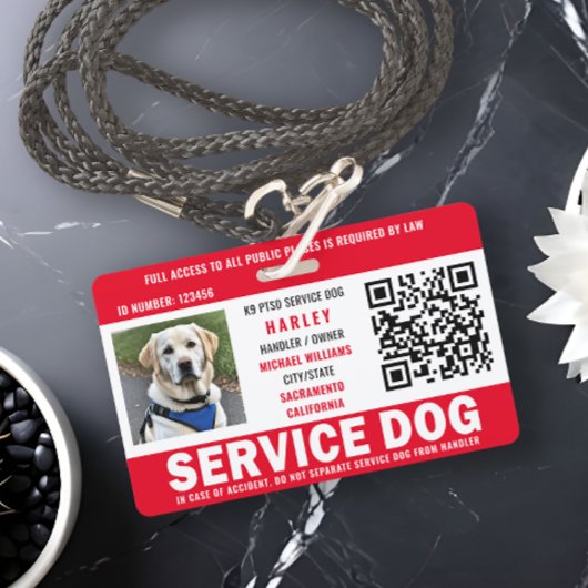 Badge Code QR de la photo d'identification du chien d'as