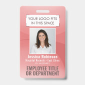 Badge Code QR de la photo d'identité de l'employé Votre  (Avant)