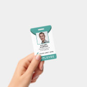 Badge Code QR de la pièce d'identité photo sarcelle de l (Manuel / portable)