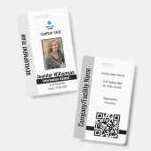 Badge Code QR de la sécurité de la société noire Code ph (Recto et verso)