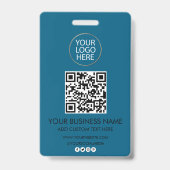 Badge Code QR de la société de logo et de texte professi (Arrière)