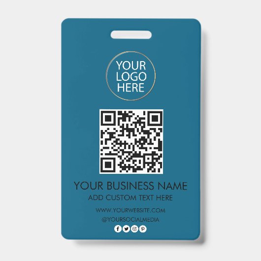 Badge Code QR de la société de logo et de texte professi (Avant)