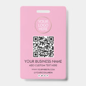 Badge Code QR de la société de logo et de texte professi (Arrière)