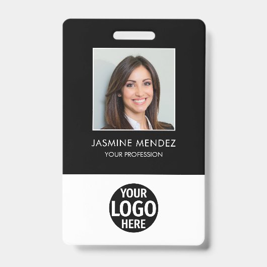 Badge Code QR de l'employé avec logo simple sur la carte (Avant)