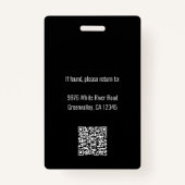 Badge Code QR de l'employé - Logo d'entreprise personnal (Dos)