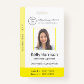 Badge Code QR de l'employé moderne de l'entreprise perso (Devant)