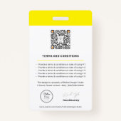 Badge Code QR de l'employé moderne de l'entreprise perso (Dos)