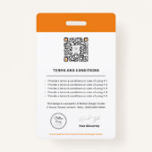 Badge Code QR de l'employé moderne de l'entreprise perso (Dos)