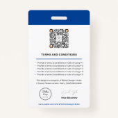 Badge Code QR de l'employé moderne de l'entreprise perso (Dos)