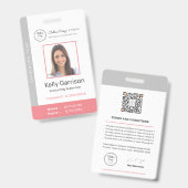 Badge Code QR de l'employé moderne de l'entreprise perso (Front & Back)