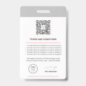 Badge Code QR de l'employé moderne de l'entreprise perso (Back)