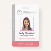 Badge Code QR de l'employé moderne de l'entreprise perso (Devant)