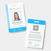 Badge Code QR de l'employé moderne de l'entreprise perso (Front & Back)