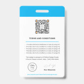 Badge Code QR de l'employé moderne de l'entreprise perso (Back)