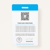 Badge Code QR de l'employé moderne de l'entreprise perso (Dos)