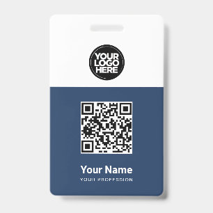 Badge Code Qr de l'employé personnalisé, code barre, log