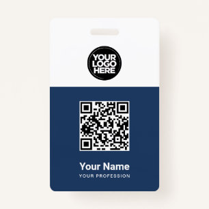 Badge Code Qr de l'employé personnalisé, code barre, log