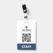 Badge Code Qr de l'employé personnalisé, code barre, log (Face avec clip)