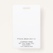 Badge Code QR de l'employé - Photo de l'entreprise Insig (Dos)