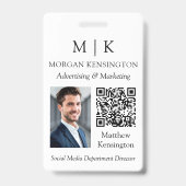 Badge Code QR de l'entreprise avec monogramme ou ajout d (Avant)