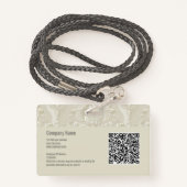 Badge Code QR de l'entreprise de photo personnalisée cla (Derrière avec lanière)