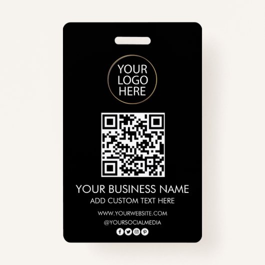Badge Code QR de l'entreprise professionnelle Logo & Tex (Devant)
