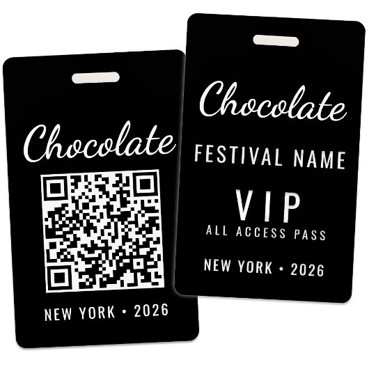 Badge Code QR de l'événement du Festival de Chocolat per