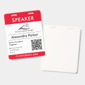 Badge Code QR de l'événement du logo d'entreprise ID rou (Avant & arrière)