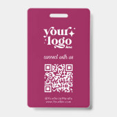 Badge Code QR de l'ID de l'entreprise du salon Site Web (Avant)