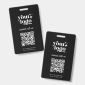 Badge Code QR de l'ID d'entreprise du salon Site Web (Avant & arrière)