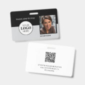 Badge Code QR de l'identifiant de l'employé Photo du log (Avant & arrière)