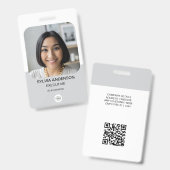 Badge Code QR de l'identifiant d'employé avec logo perso (Avant & arrière)