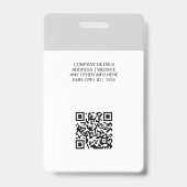Badge Code QR de l'identifiant d'employé avec logo perso (Arrière)