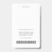 Badge Code QR de l'identité professionnelle de l'infirmi (Arrière)