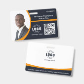 Badge Code QR de logo de photo personnalisé d'entreprise (Avant & arrière)