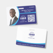 Badge Code QR de logo de photo personnalisé employé d'en (Avant & arrière)