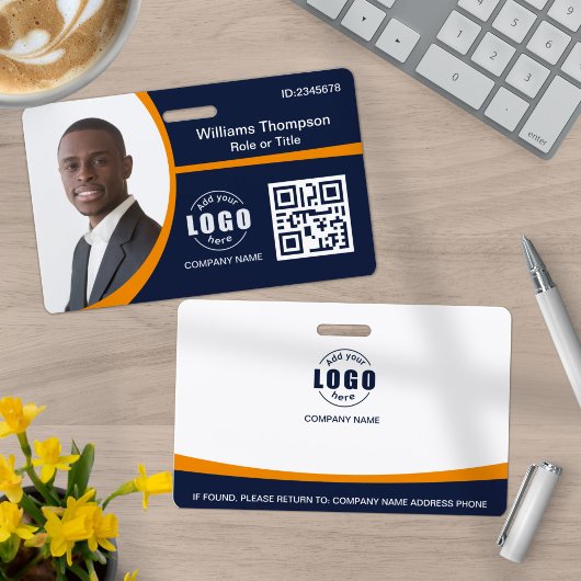 Badge Code QR de logo de photo personnalisé employé d'en