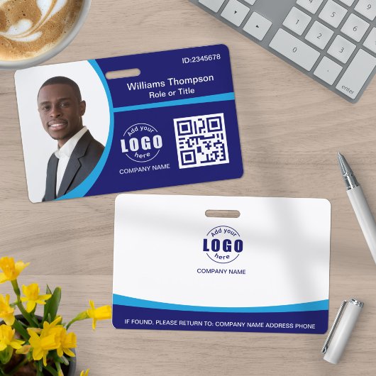 Badge Code QR de logo de photo personnalisé employé d'en