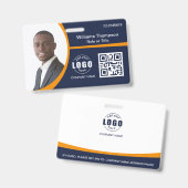 Badge Code QR de logo de photo personnalisé employé d'en (Avant & arrière)