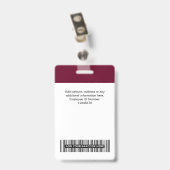 Badge Code QR de logo d'entreprise avec nom personnalisé (Arrière avec clip)