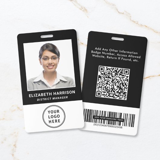 Badge Code QR de logo d'entreprise Code-barres Photo de 