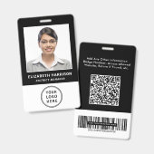 Badge Code QR de logo d'entreprise Code-barres Photo de  (Avant & arrière)